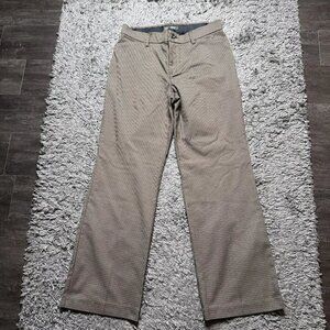 Lee Trousers Pant Womens 8 Short Brown Check Regular Fit Flex Motion Mid Rise